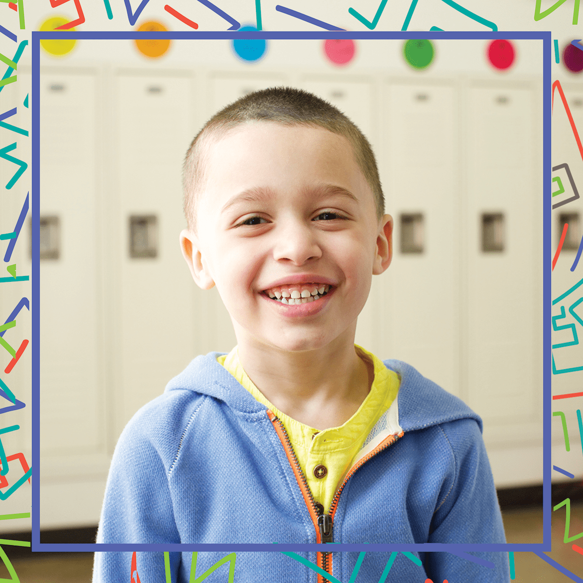 child smiling at school