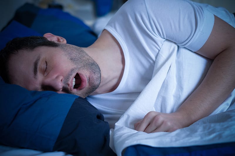 Man sleeping with mouth open