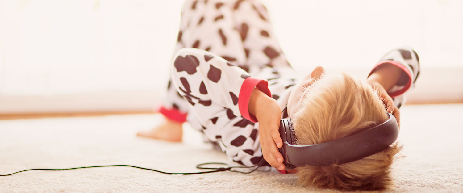 Child with headphones on