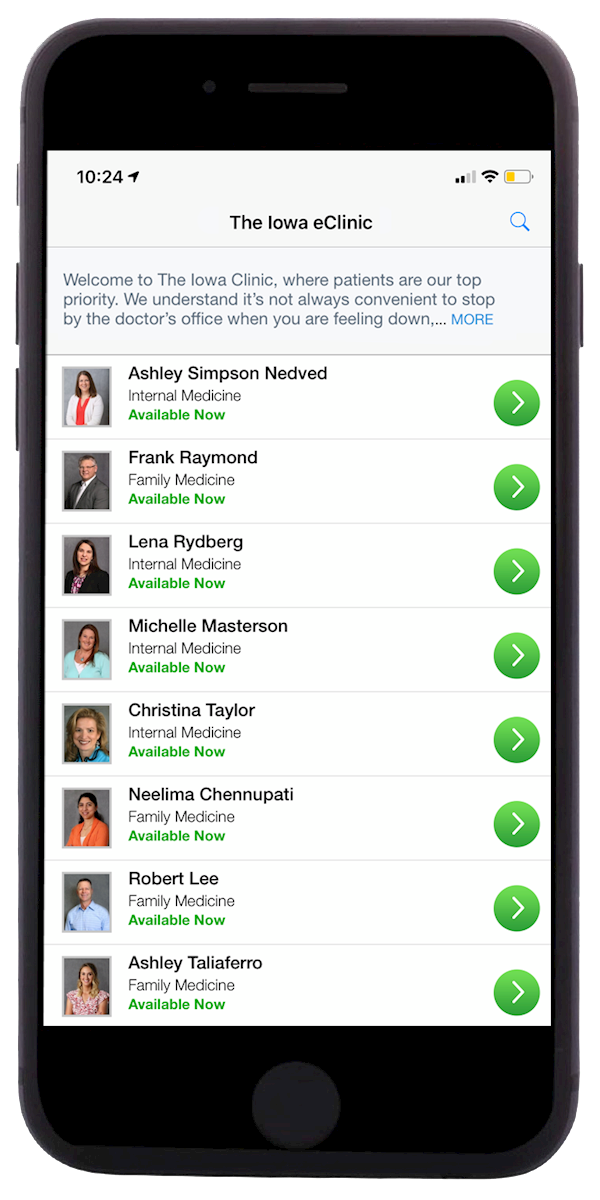 Iowa eClinic on iPhone