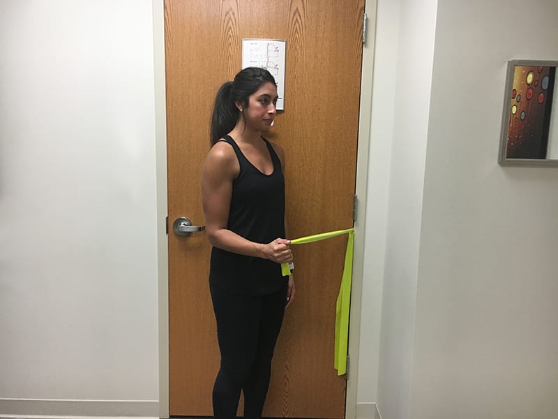 Shoulder external rotation end